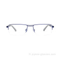 RECTANGE UNISE RECTANGE DOUBLE COULEUR Halfless Metal Eyeglass